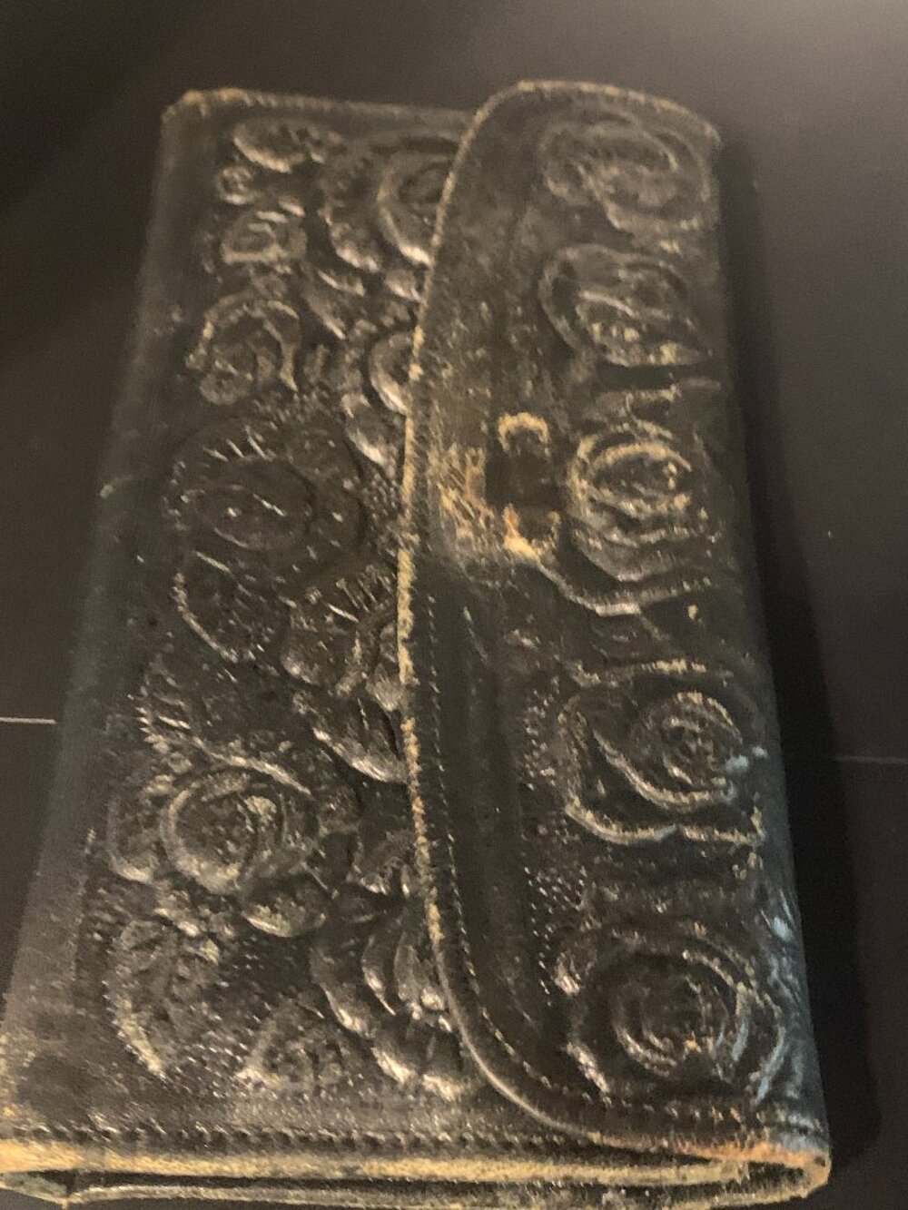 Black Floral Clutch Women's Wallet SELLING AS IS